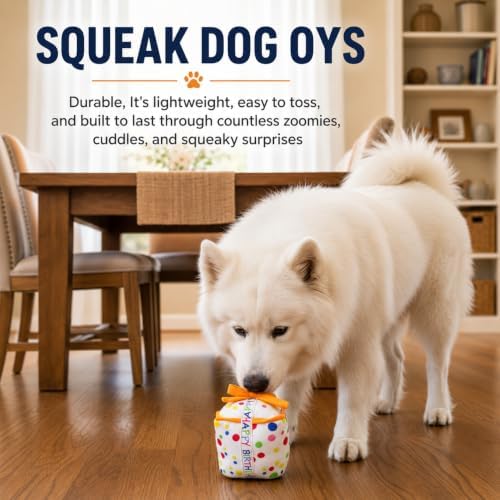 Dog Birthday Cake Squeak Toys, 1 Pcs (Big Cake)