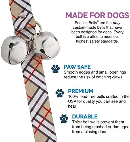 PoochieBells The Original Dog Potty Doorbell, Dog Bells for Potty Training & Puppy Housebreaking, Potty Train Your Dog in Days, Made in America, London (Pack of 2)