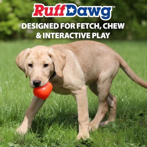 Ruff Dawg Cube Medium 2.5 Indestructible Dog Toy, Yellow – Heavy-Duty Rubber Fetch & Chew Toy for Aggressive Chewers – Erratic Bounce, Floats, BPA & Latex Free – Made in USA