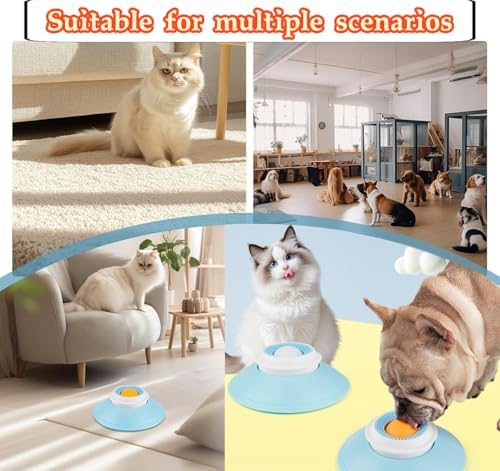 Dog Cat Licks Toys for Liquid Food, 2026 New Non-Slip Dog Lick Bowl Toys, Anxieties Relief Slow Feeder Dog Lick Ball Treat Dispenser (White Ball)