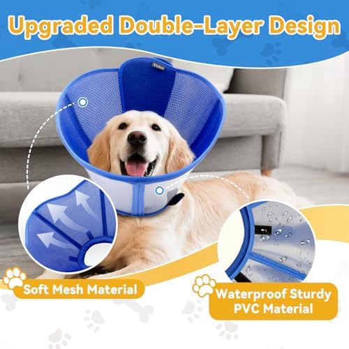 Dog Cone Collar for Large Medium Dogs, Soft Cone for dogs to Stop Licking
