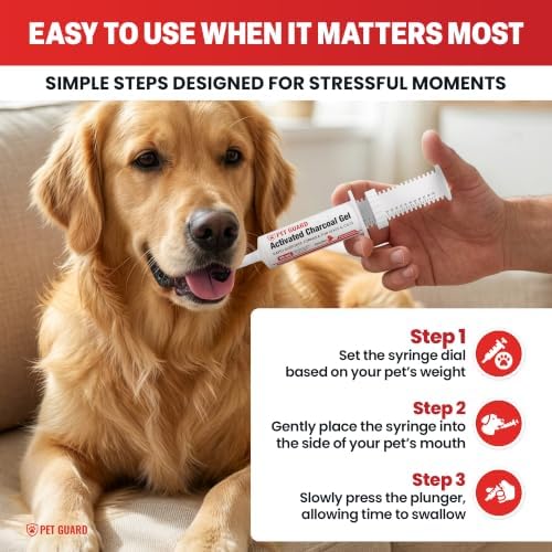 Activated Charcoal for Dogs & Cats, 30 mL Ready-to-Use Pet First Aid Liquid