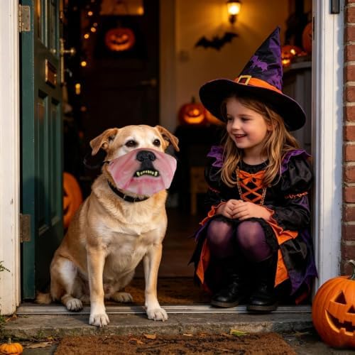 Scary Mask For Dogs, Head Realistic Masks, Latex Pet Face Costume For Small And Medium Dogs, Hilarious Pet Muzzle Accessory