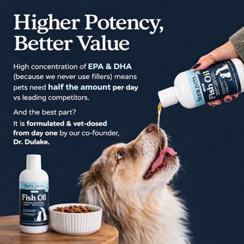 Fera Pets Liquid Fish Oil - Non GMO Omega 3 for Dogs & Cats, 16 oz