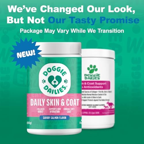 Doggie Dailies Skin & Coat Soft Chews for Dogs, Salmon Oil, 225 Count