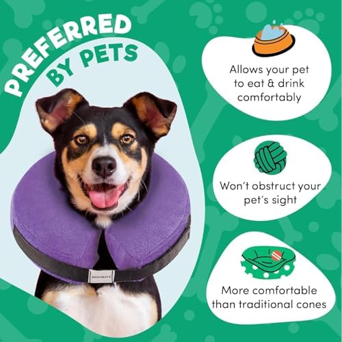 BENCMATE Inflatable Dog Cone Collar Alternative After Surgery Large+