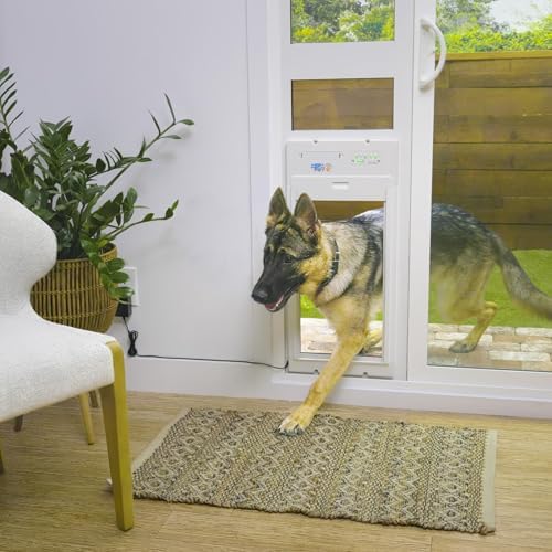 Power Pet Smart Roll Up Automatic Dog Door, WiFi (Medium,Patio - 92½-96)
