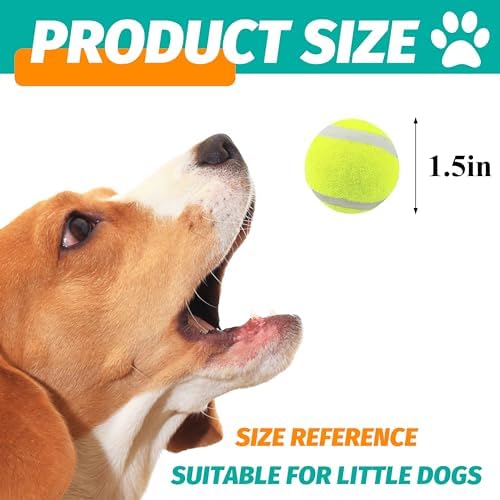 X-Small Dog Tennis Balls Dog Toys Ball 1.5" Pack of 12, Fit Ball Launchers