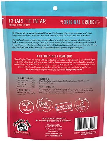Charlee Bear Original Crunch Dog Training Treats, 16 oz, 3-Pack