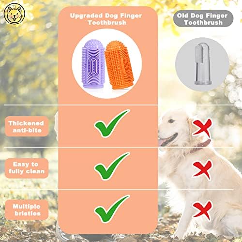 Dog Toothbrush Finger Toothbrush Dogs Tooth Brushing Kit 8 Pack Dogs Finger Toothbrushes for Dog Teeth Cleaning& Dental Care Doges Tooth Brush Pet Toothbrush