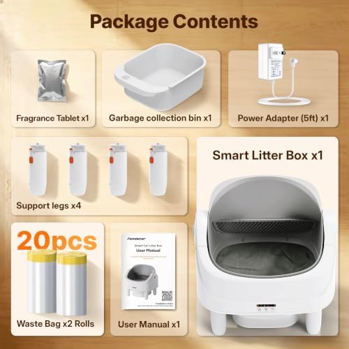 Automatic Litter Box, Self-Cleaning Cat Box, 70L+11L Large Capacity