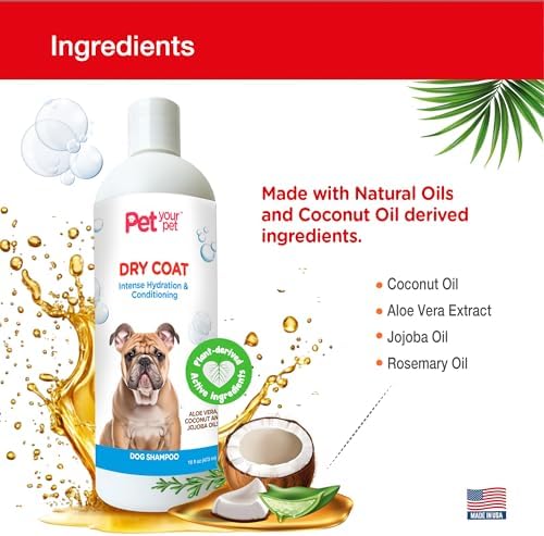 Natural Dog Shampoo for Dry Coats, 16 Fl Oz