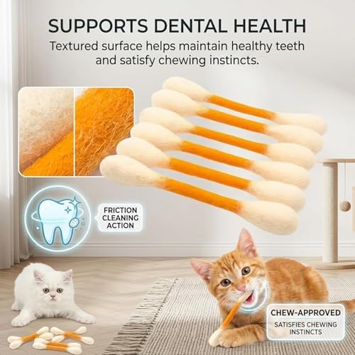 Cotton Swabs Cat with Catnip, 6 Pk Giant Kitten Chew Sticks,Interactive Kitty Kick Sticks for Cat Lovers Gift - Sturdy Teething Chew Toy (Purple)