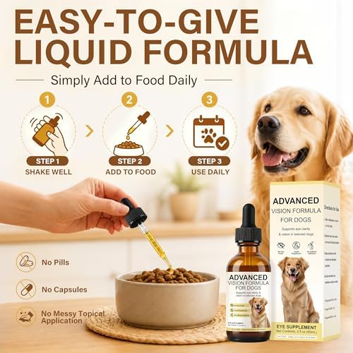 Advanced Vision Formula for Dogs, Liquid Eye Health Supplement with Lutein, Zeaxanthin & Astaxanthin, Supports Clear Vision & Comfort, Daily Dog Eye Care Drops, 30ml