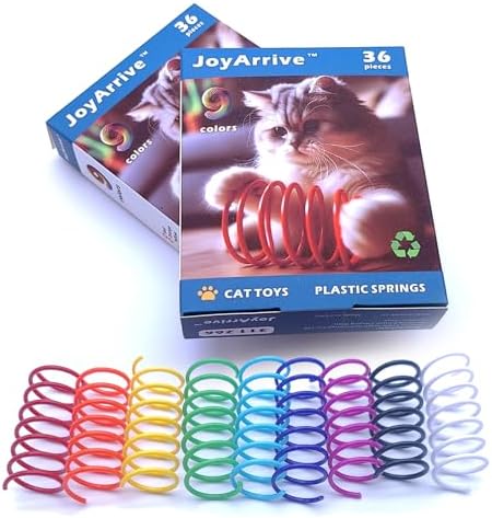 9 Colors Cat Spring Toy, Colorful Springs Self-Play Cat Toys for Indoor Cats,Interactive Cat Toy, Cat Kittens Spiral Coil Springs for Swatting,Biting,Hunting,Pouncing 18PCS