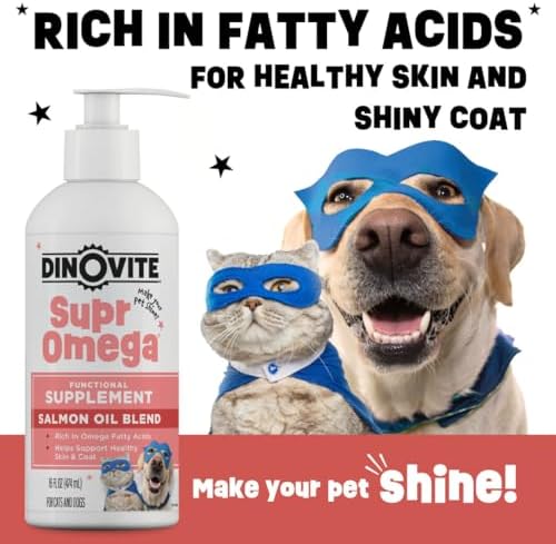 Dinovite SuprOmega Salmon Oil for Dogs & Cats, Skin & Coat Support, 16 oz
