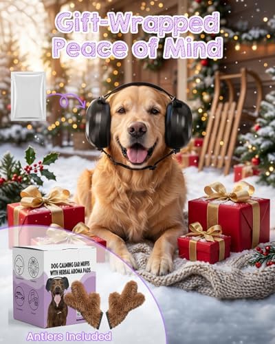IAD Dog Ear Muffs Noise Protection – Noise Cancelling Dog Ear Muffs for Fireworks, Thunder & Anxiety