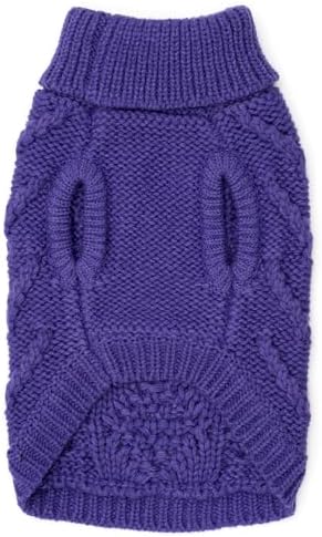 THE WORTHY DOG Sleeveless Pullover Pet Sweater,for Medium Dogs, Purple