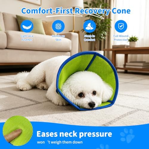 Soft Dog Cone Collar to Stop Licking, Recovery Collar After Surgery, S