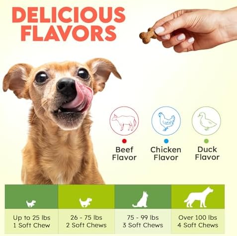 Collagen for Dogs - 150 Chews - Joint, Skin & Coat Supplement with Hyaluronic Acid, Eggshell Membrane & Vitamin C - Daily Hip & Joint Support for Senior Dogs & Puppies - Chicken