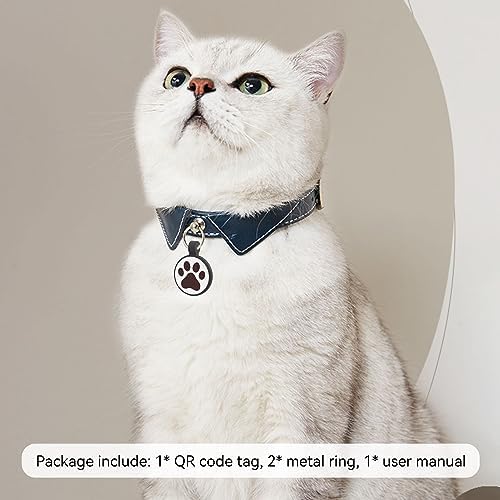QR Code Cat Tag, Modifiable Pet Online Profile Page, Multiple Emergency Contact, Silent Silicone, Lightweight, No Jinging, Collar Accessories, QR Cat ID Tag (Small Breeds - 1", Rose)