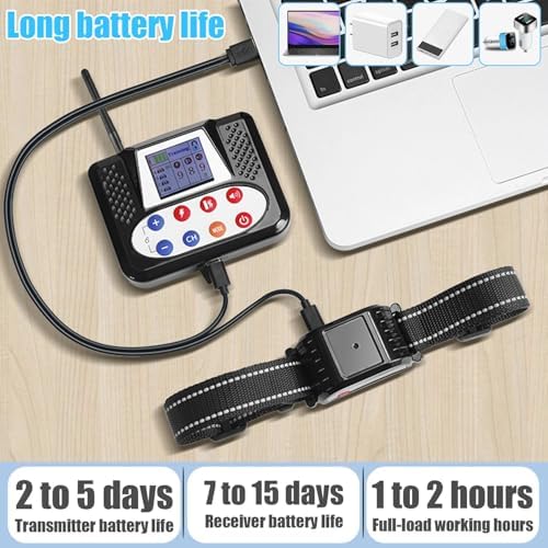 Wireless Dog Fence, 2026 Electric Dog Fence with Remote, Waterproof Training Collar Receiver, Vibration & Shock, Covers up to 856-Acre Pet Dog Fence Boundary Containment System,for1dog