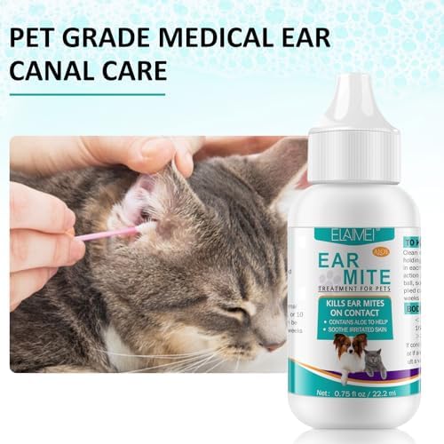 Ear Mite Treatment for Dogs & Cat, Ear Mite Medicine Kills Ticks and Ear Mites to Relieve Itchiness,Alleviation Suffering from Ear Mites & Itching and Odours Stinky Stuff for Dogs Ears