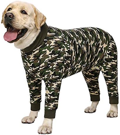 Dog Surgery Recovery Suit Female Male for Dogs After Surgery Medium Large Dogs Onesie Dog Pajamas Pjs Clothes (Camo, 26 (Dog Needs to Run, Must Buy a Bigger Size))
