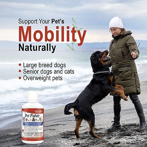 Vital Earth Minerals Pet Fulvic – 70+ Trace Minerals for Pet Health, Joint Supplement, Allergy Relief for Cats, Dogs & Farm Animals, 16 Oz