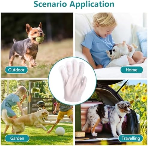 Pet Glove Wipes for Dogs, Hypoallergenic Dog Wipes Cleaning Deodorizing, Thick Disposable Cat Grooming Gloves, No-Rinse Dog Washing Bath Gloves for Fur Butt Paws Ears, Dry Cleaning Daily Care Travel