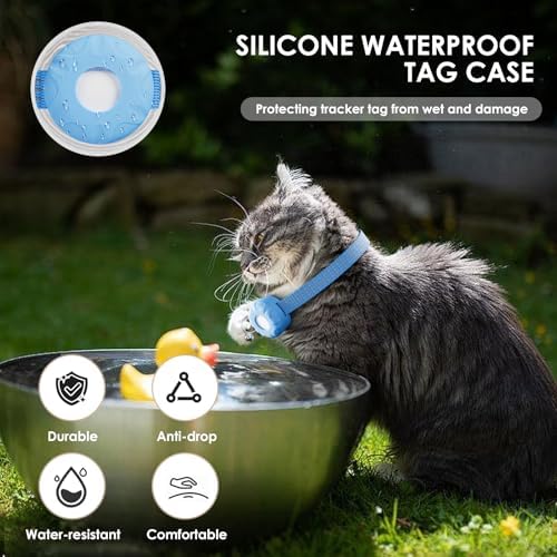 Cat Tracker Collar, Mini GPS Tracker, Lightweight Pet Trackers, No Subscription No SIM Card Required Cat Tracker, Smart Trackers Tag for Vehicles, Pets, Kids, Longer Battery Life, Blue