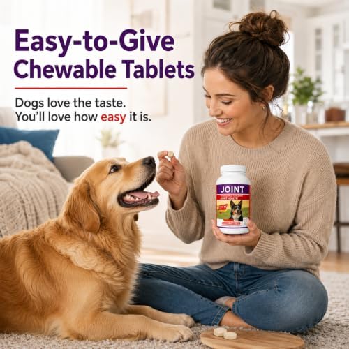 Dog Joint Supplement with Glucosamine, Chondroitin & MSM, Hip & Joint Support Chewable Tablets for Senior, Adult & Active Dogs, All Breeds & Sizes, 100 Count