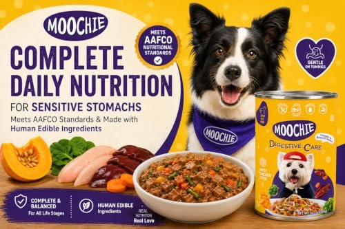 MOOCHIE Digestive Care Wet Dog Food for Small Breeds, Chicken & Beef