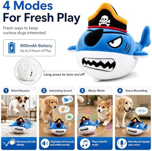 Interactive Moving Shark Plush Dog Toys to Keep Dogs Engaged