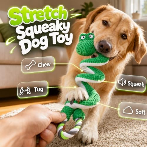 2 Pack Squeaky Dog Toys with Pull Rope Plush Tug Toys for Dogs, Colorful*D