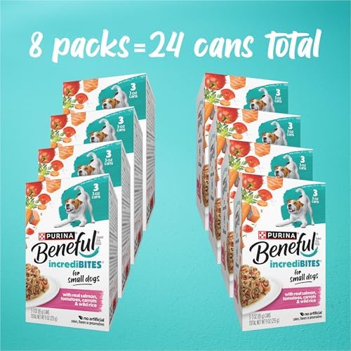 Purina Beneful IncrediBites Small Wet Dog Food in Gravy, Salmon, (24) 3 oz
