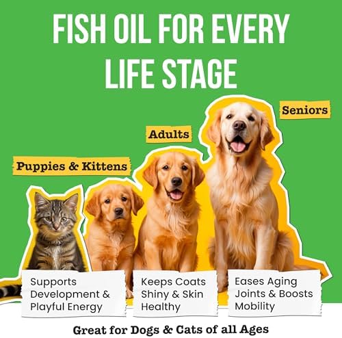 Omega 3 Fish Oil for Dogs - Made with Wild Alaskan Salmon Oil
