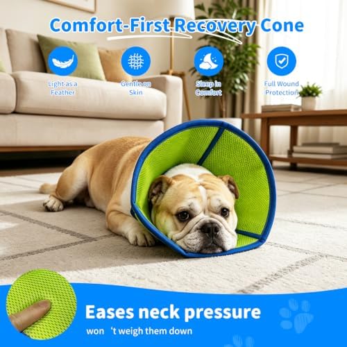 Soft Dog Cone Collar to Stop Licking, Recovery Collar After Surgery, M