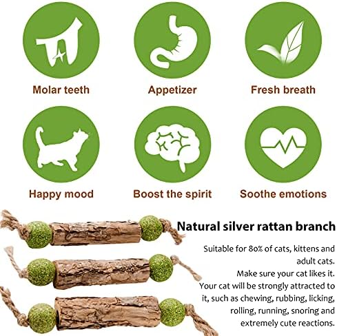 Silvervine Sticks for Cats, 3 Pack Natural Catnip Chew Toys