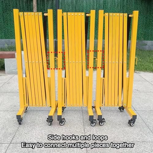 Retractable Folding Security Gate Outdoor Expandable Accordion Barricade with Wheels 150x100cm (59.1x39.4in) for Schools Safety and Traffic Control