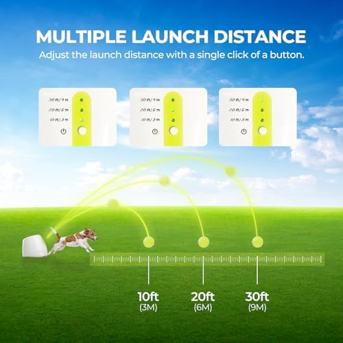 AFP Automatic Ball Launcher Dog Ball Thrower Machine Interactive Hyper Fetching Toy for Large Dogs, 3 Tennis Balls Included, Max Version