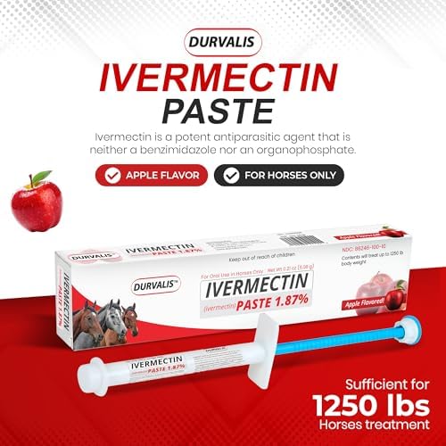 Ivermectin Horse Paste 1.87% Dewormer, 6.08g Syringe (3 Pack)