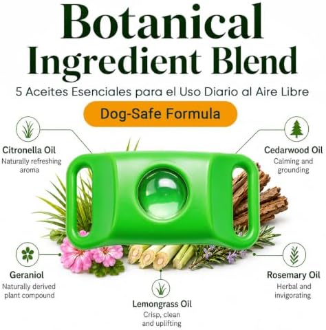 Flea and Tick Prevention Pendant for Dogs, Natural Dog Flea and Tick Collar Alternative with 2 Pendants and 6 Extra Refills, Easy to Use Lightweight, Up to 30 Days Protection, Collar Not Included