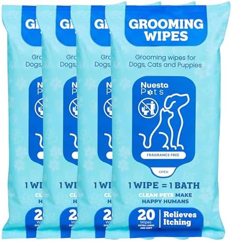 Pets XL Hypoallergenic Unscented Dog Grooming Cleaning Cloths 4 Pack
