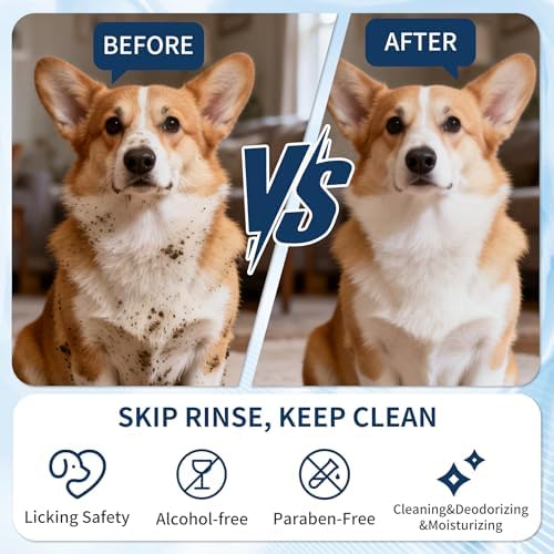Pet Glove Wipes for Dogs, Hypoallergenic, Cleaning, Deodorizing, Moisturizing, Easy to Clean Wrinkles, Paws, Eyes, Ears, Face, Buttocks, and Body, for Daily Care and Travel (30pcs)