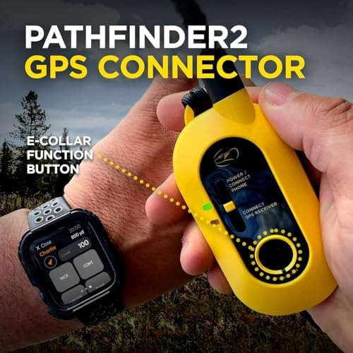 Dogtra 2 Dog Pathfinder 2 GPS Dog Tracker e Collar with PATHFINDER2 Green Add on Receiver LED Light No Monthly fees Free App Waterproof Smartwatch Control Long Range Multiple Dogs Smartphone Required