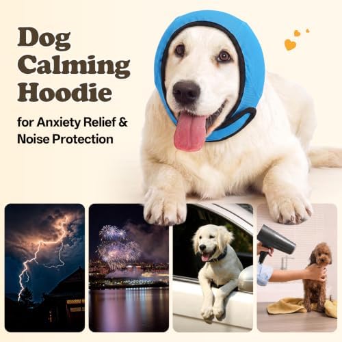 Allroaring Dog Ear Cover Noise Shield Anxiety Relief for Dogs, Lackblue S