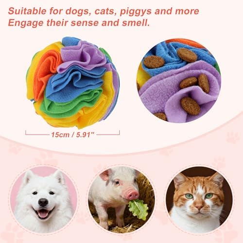 Snuffle Ball for Dogs, Interactive Dog Toys, Colorful, Medium