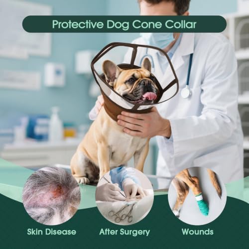 Kuoser Dog Cone Collar After Surgery, Soft Cone for Dogs to Stop Licking, S