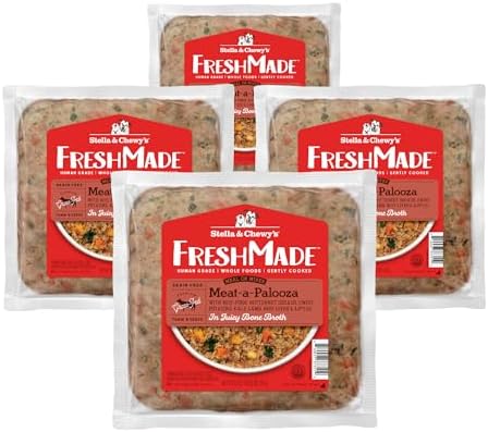 Stella & Chewy's FreshMade Frozen Fresh Grain-Free Meat-a-Palooza Dog Food, 16-oz pouch (Pack of 4)